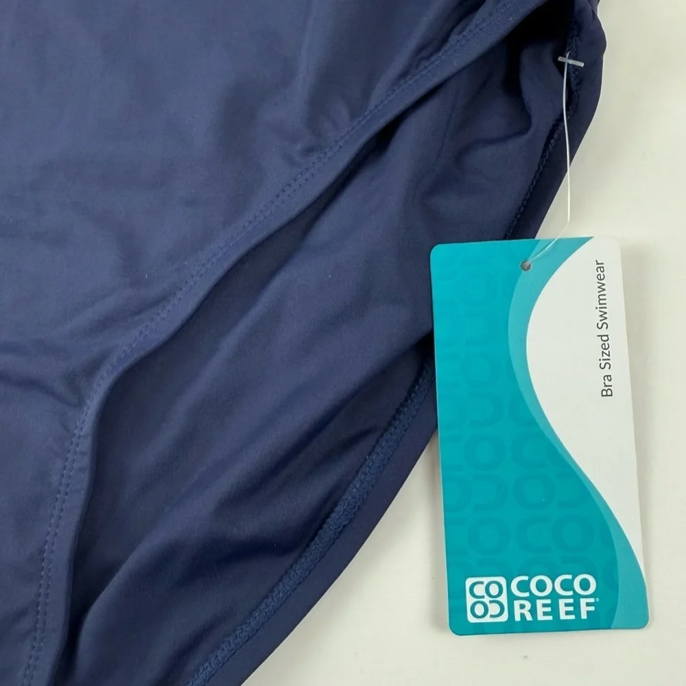 Coco Reef Bikini Bottom Womens Large Blue Ruched Side Swim NWT